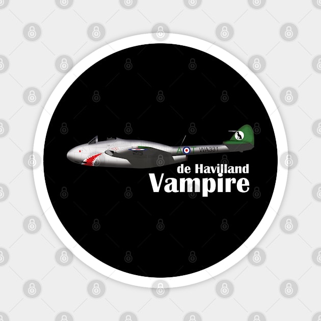 de Havilland Vampire FB.5 Magnet by BearCaveDesigns